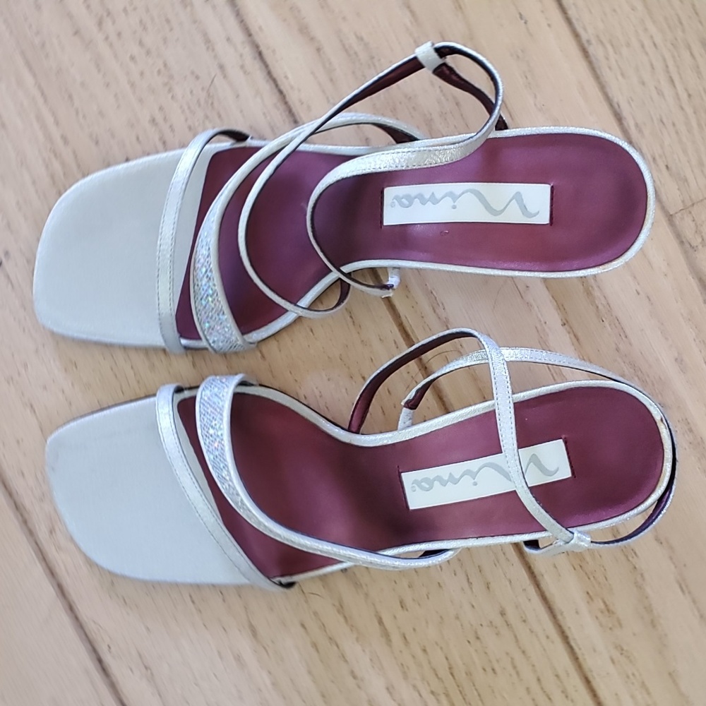 Silver Nina Sandals - Sparkly Size 9